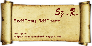 Szécsy Róbert névjegykártya