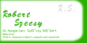 robert szecsy business card